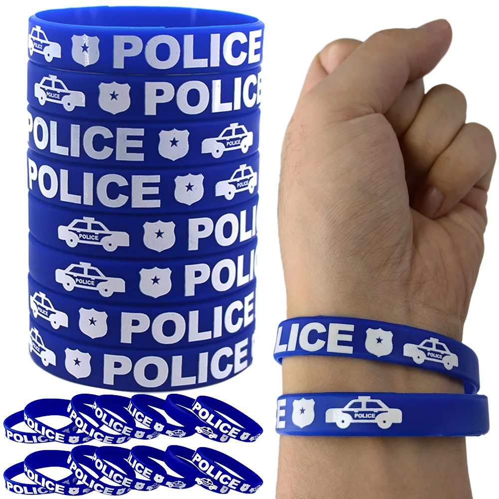 10-50pcs Police Party Silicone  Police Party Decoration Supplies KIds Birthday Gift Goodie Bag Stuffer