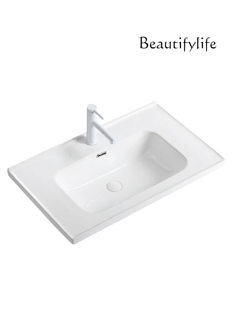 Deepening ceramic integrated with countertop, under-counter basin, hand washing, bathroom, household semi-embedded