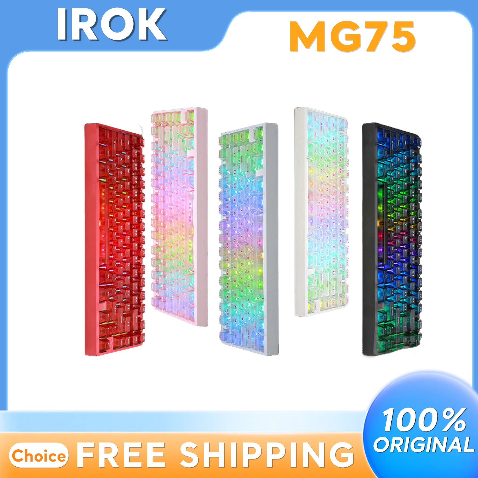 

IROK MG75 MAX Magnetic Axis Mechanical Keyboard Full Aluminum CNC IP54 Waterproof 0.001ms RT RGB Hot Swappable Gasket Mount