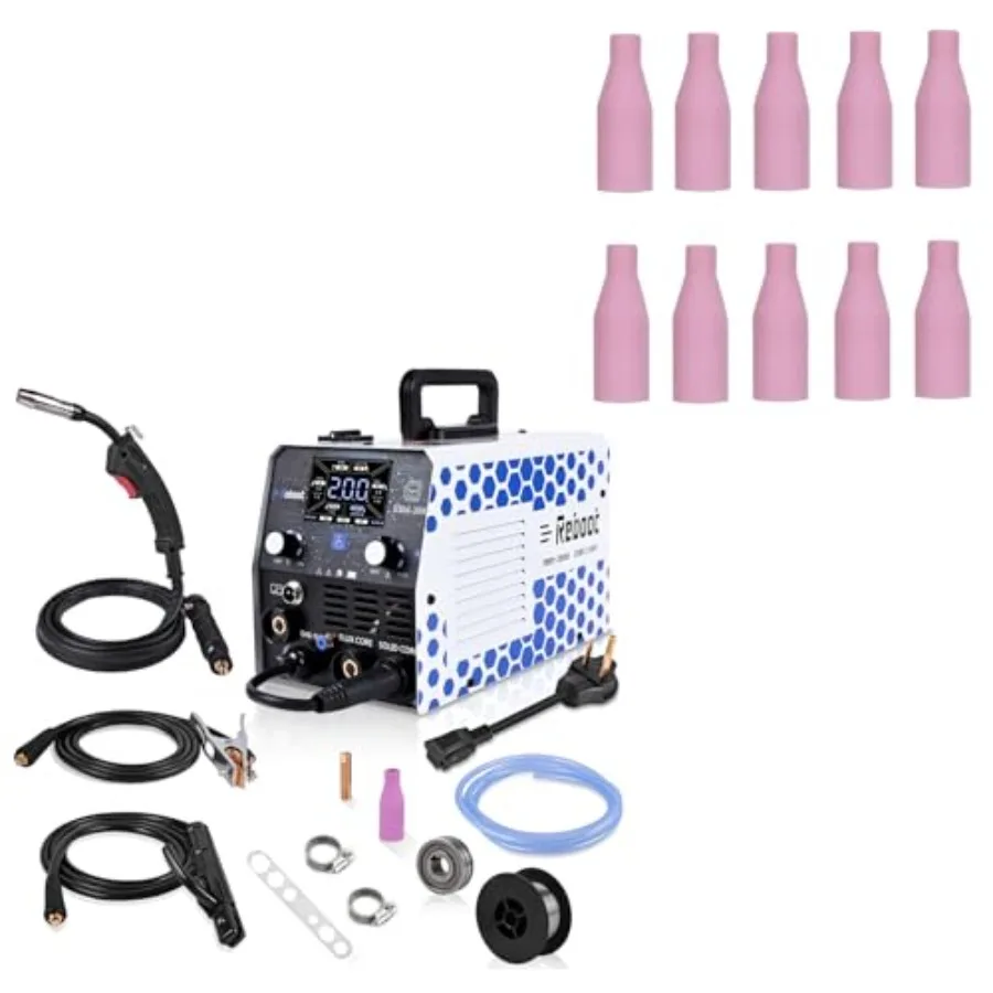 

Сварочный аппарат MIG 200А, 120В/240В, 5-в-1, с керамическими соплами для сварки MIG MB15 15AK, 10 шт.