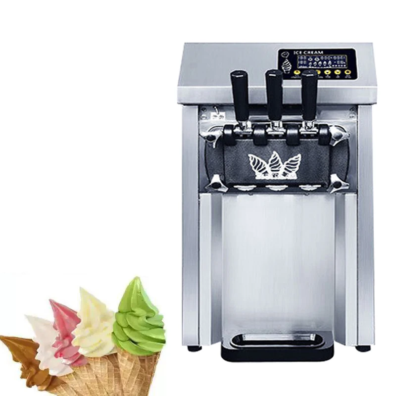 

Ice Cream Making Machine Stainless Steel 2000W Desktop Type Small Automatic Home Commercial Double Storage Cylinder