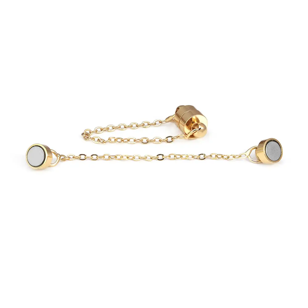 18K Gold Color Brass Round Cylinder Heart Magnetic Necklace Bracelets Connect Clasps Diy Jewelry Making Findings Accessories