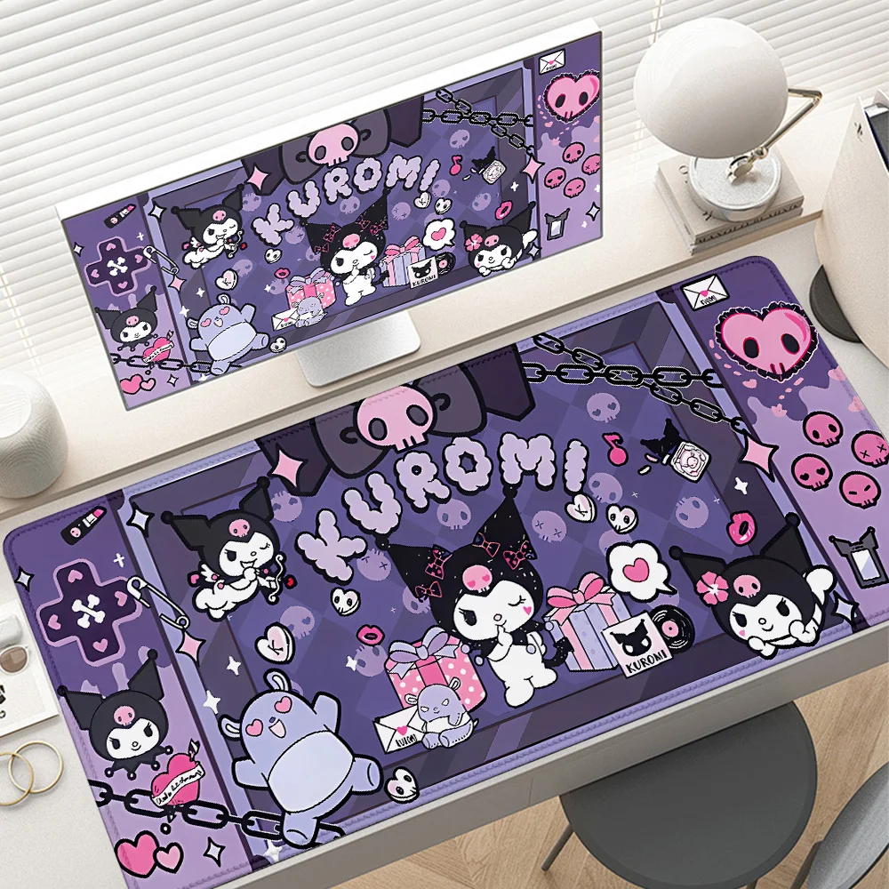 HD 600x1200 مللي متر سانريو ماوس الوسادة Kawaii أنيمي لوحة المفاتيح اكسسوارات مكتب حصيرة XXL لطيف Kuromi ماوس ألعاب الكمبيوتر المطاط السجاد