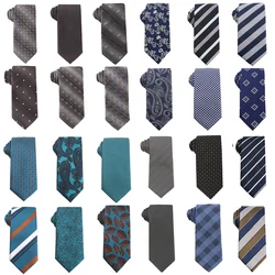 Men's Tie Classic Solid Color Stripe Flower Floral 7.5cm Jacquard Necktie Accessories Daily Wear Cravat Wedding Party Gift