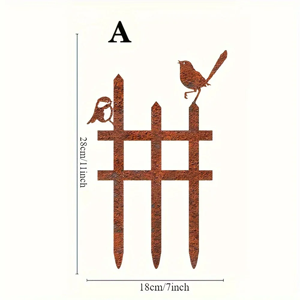Rustic Metal Garden Stakes, Suitable for Birds, Charming and Unique, Outdoor Fence Decorations, Perfect for Valentine's Day, Mother's Day, Anniversary Gifts