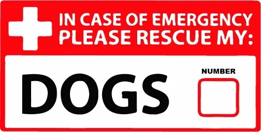 Dog Pet Emergency Rescue Sticker 1st First Responder Fire Safety Safe 911 Decal