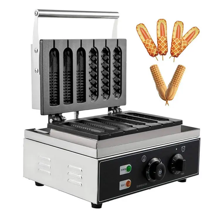 Professional Commercial Snack Hot Dog Waffle Maker Stick Waffle Iron Hot Dog Waffle Making Machines