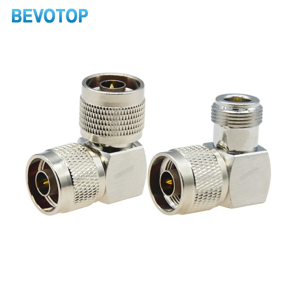 10PCS N Male/Female to N Male/Female Right Angle Adapter N Type 90 Degree RF Coaxial Connector Copper Nickel Plated Plug Jack