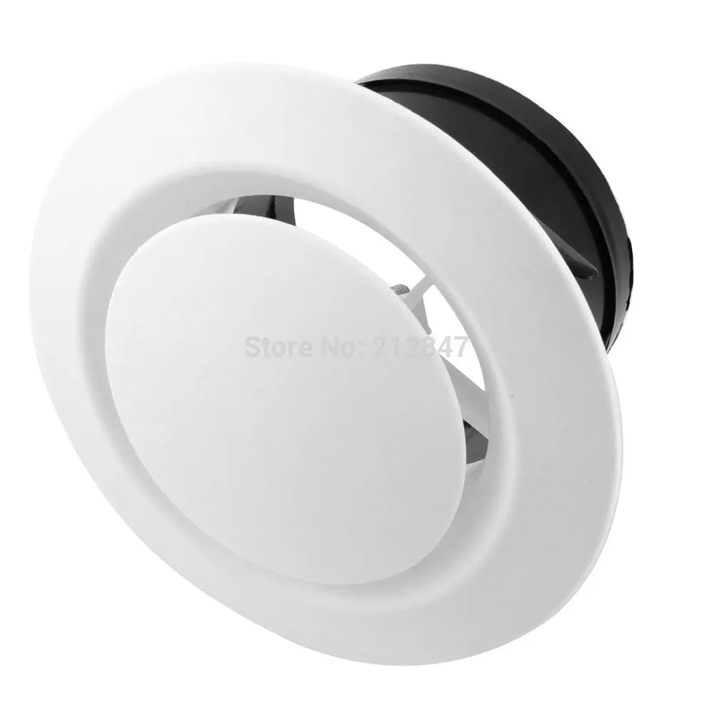 Adjustable Disc Type Round Air Vent Grille Outlet Ventilation Cover Flange White 75mm