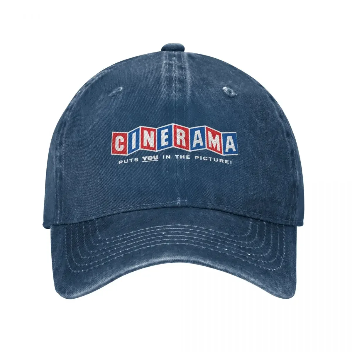 Vintage Cinerama - 'Puts YOU In The Picture' (White) Baseball Cap Golf Hat Man Golf Hat For Girls Men's