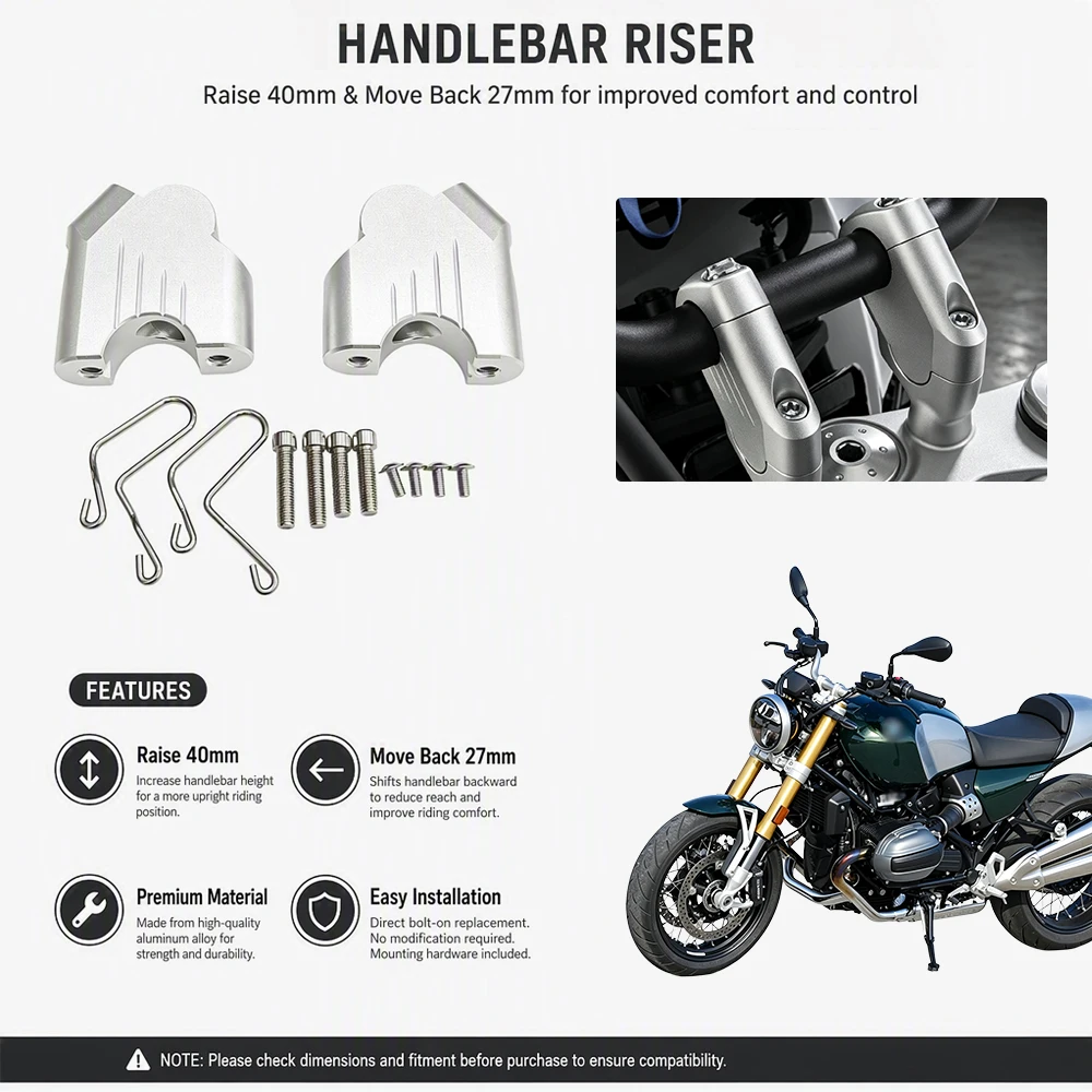 Motorcycle Accessories Handle Lifter For BMW R12 R12 NineT 2023-2026 R 12 Handlebar Riser Handle Height Adjustment