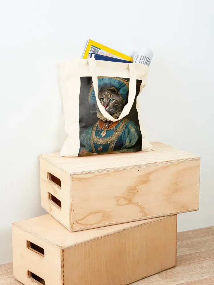 Anthropomorphic cat wearing clothing from the middle ages Tote Bag Women's shopper Big bag Shopper handbag