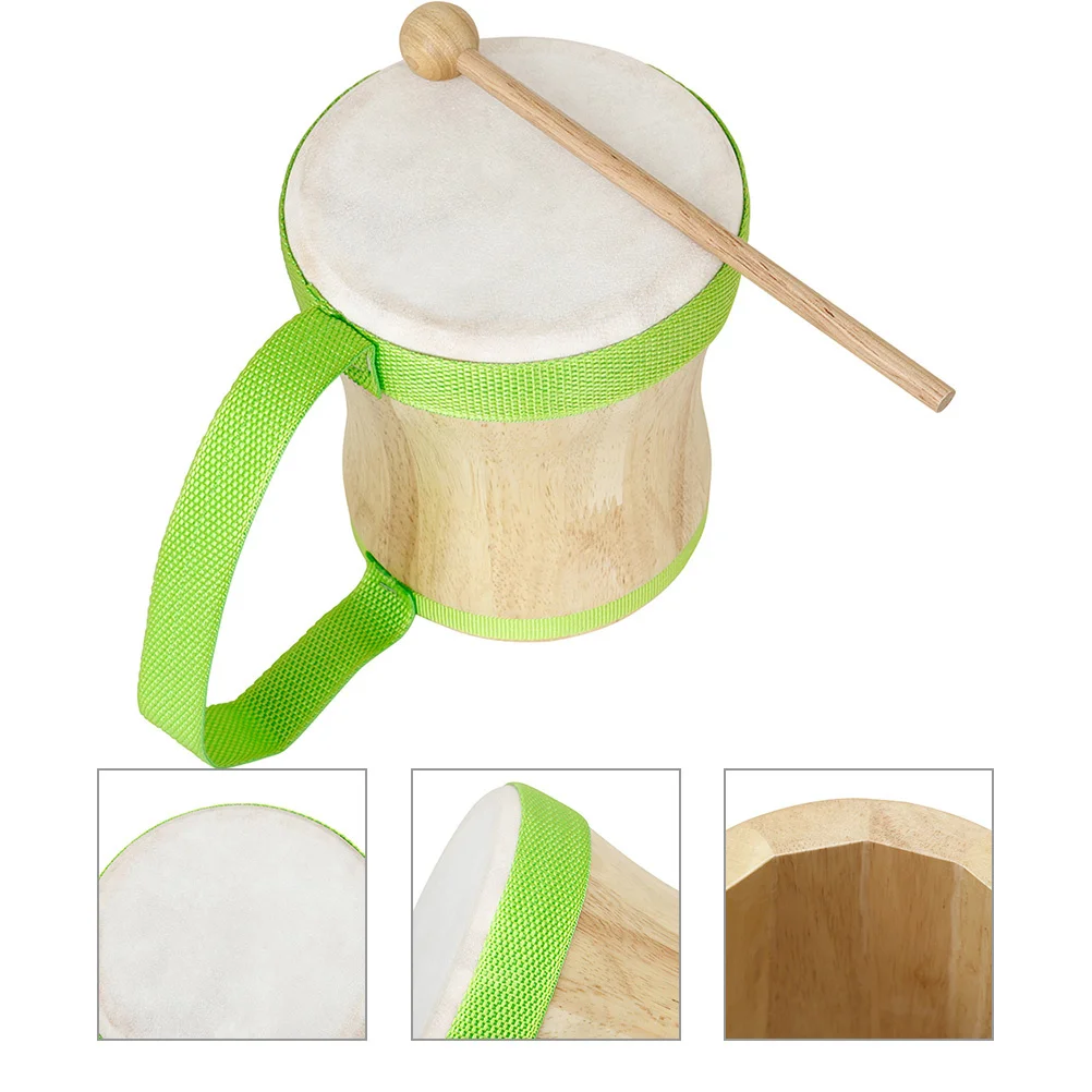 

Wooden Hand Drum Sheepskin Percussion Instrument Beginner Drum With Mallet Wood Music Instrument For Practice