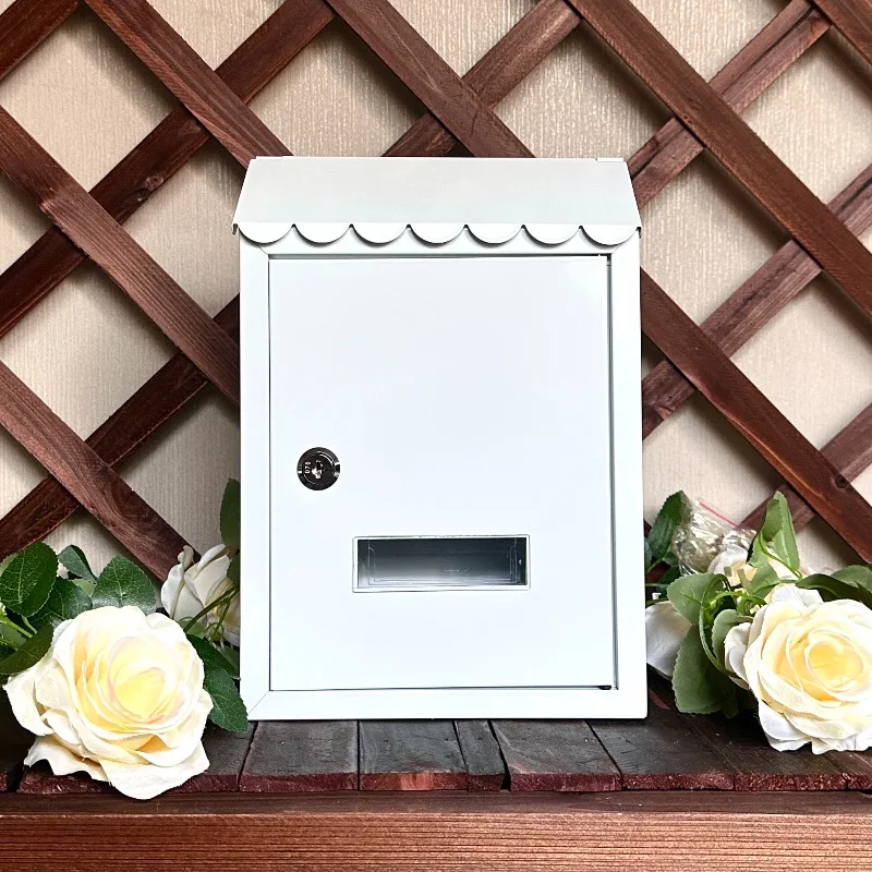 Outdoor Rainproof The Door Key Drop Box Heavy Duty Steel Plate Through The Door Wall-mounted Mailbox with Lock Mail Drop Box