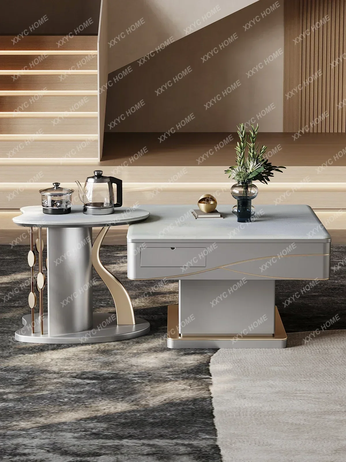 Lifting coffee table mahjong machine dining table dual-purpose automatic bass electric mahjong table