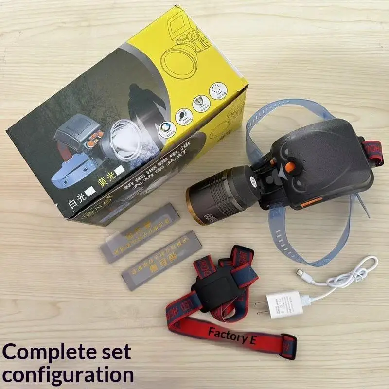 1Pcs Super Bright LED Headlamp Long Battery: Power Display Camping Hiking Night Working