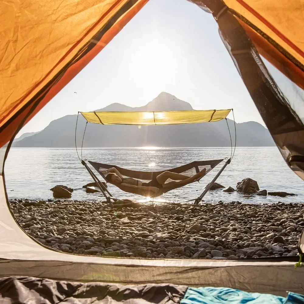 A Portable hammock with bracket for 2 people (capacity 290 pounds), heavy-duty independent hammock for outdoor and camping