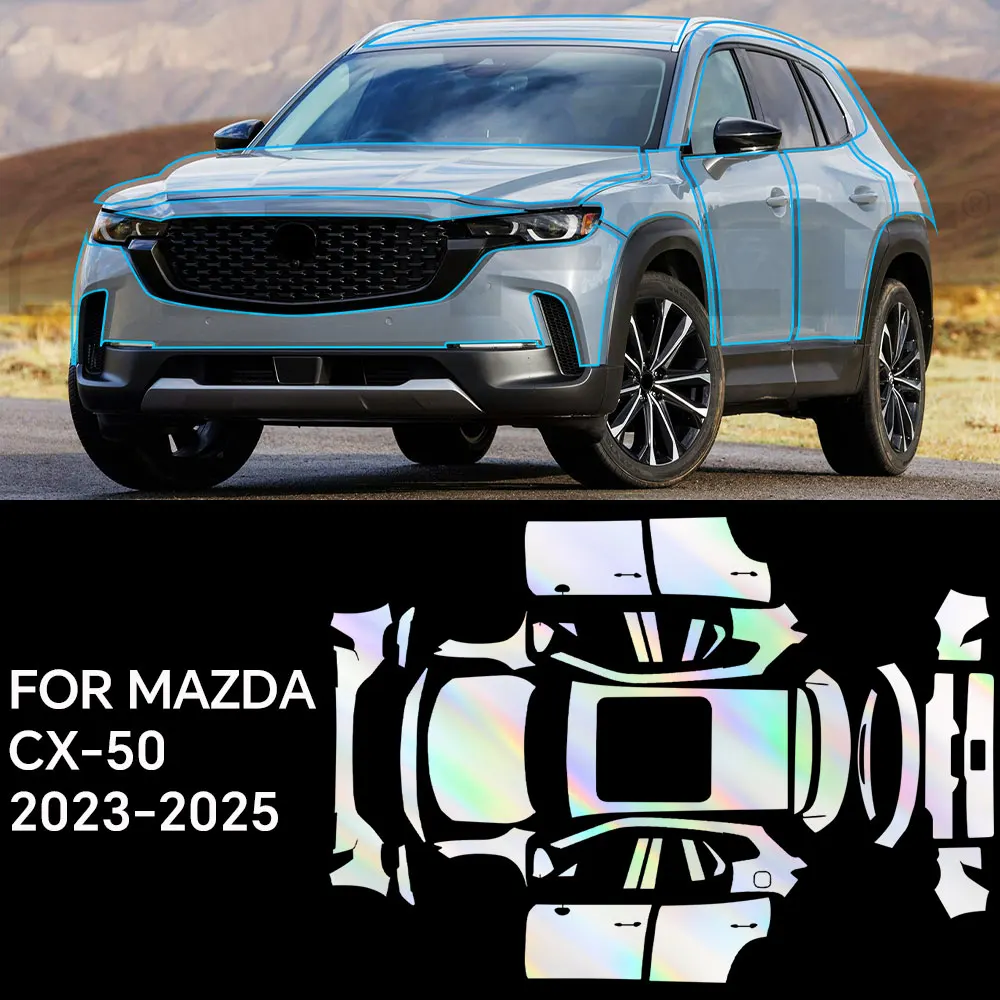

8,5 мил, предварительно вырезанная защитная пленка из ТПУ для MAZDA CX-50 2023-2025, защитная пленка от царапин, корпус PPF, прозрачные автомобильные аксессуары ﻿