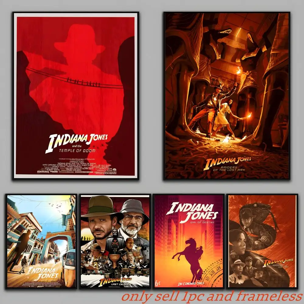 I-Indiana Jones-Legend Adventure Movies Poster Painting Prints Wall Art Picture Film Room Home Bar Cafe Decor Home  Mural