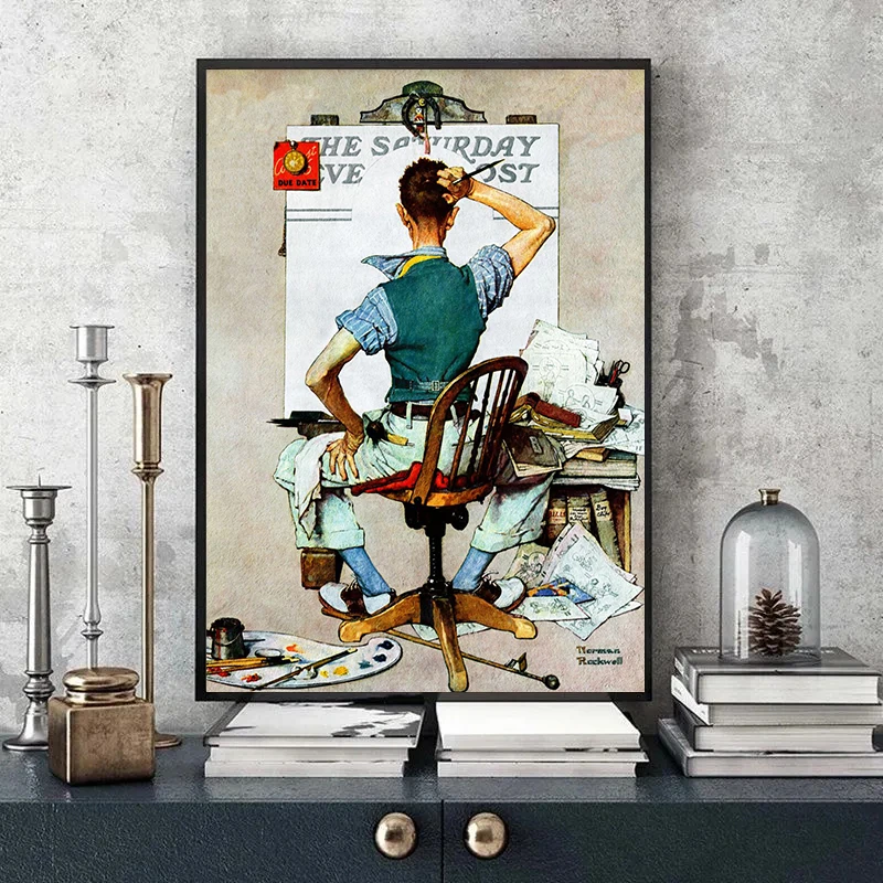 American Painter Norman Rockwell Artwork Posters and Prints Canvas Painting Wall Art Picture for Living Home Room Decoration