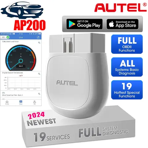 Autel MaxiAP AP200 OBD2 스캐너 블루투스 무선 OBDII 자동 진단 도구, 전체 시스템 진단, 19 재설정 기능