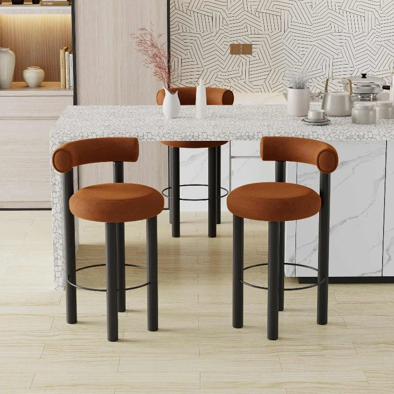 

Modern Iron Bar Chairs Nordic Light Luxury Single Lounge Bar Stools Ergonomic Comfortable Relax Sillas De Bar Home Furniture