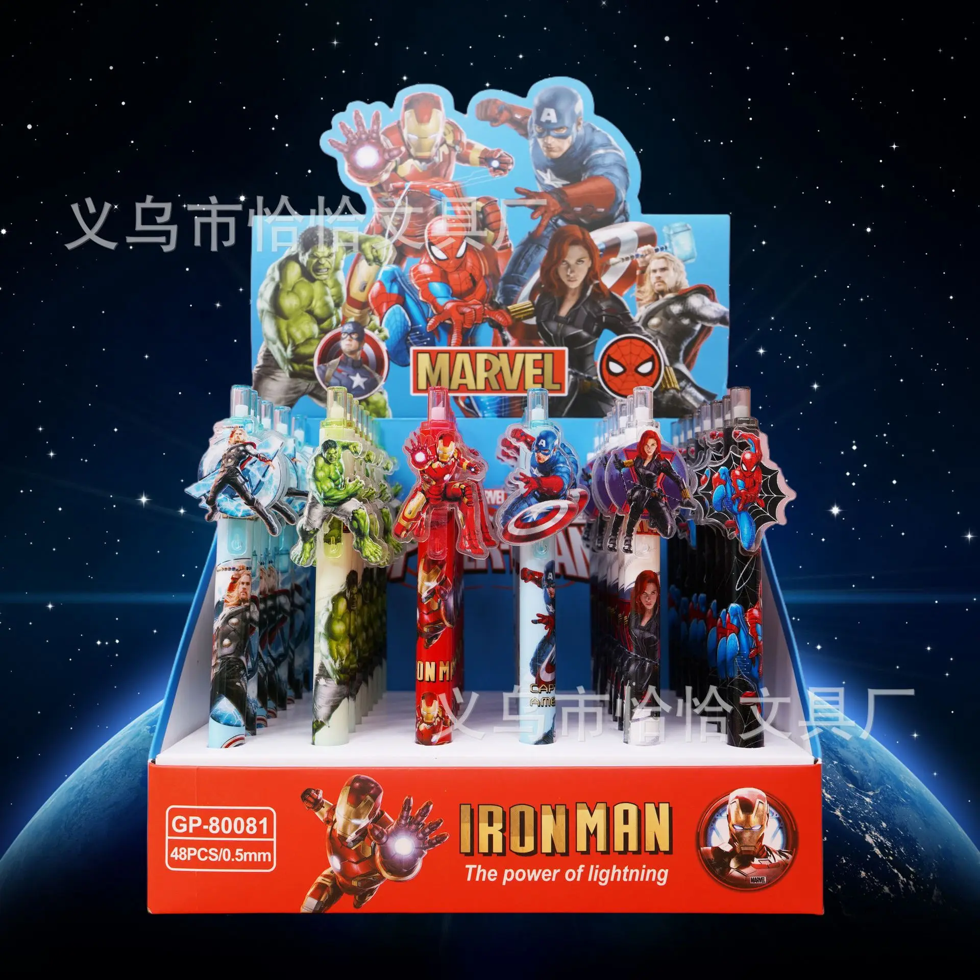 

forAvengers Spider-Man Iron Man Personalized Patch Gel Pen Creative Handsome Smooth Quick-drying Press Water Pen Stationery