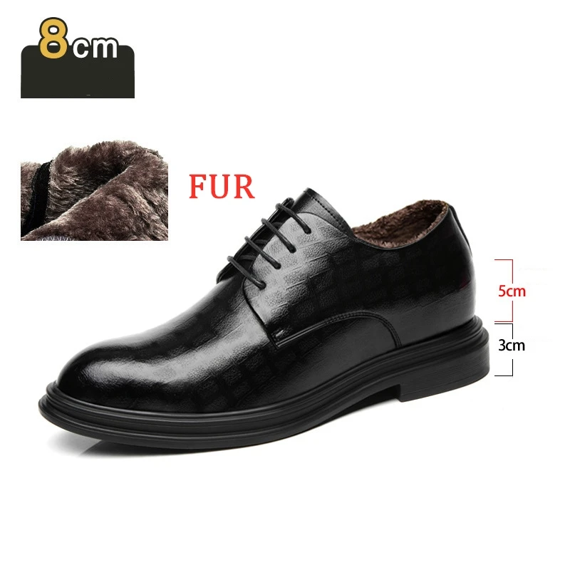 Elevator Shoes Men Dress Shoes 3/6/8 cm Men Formal Shoes Winter/Spring Classic Business Luxury Men Oxfords Footwear Suit Shoes