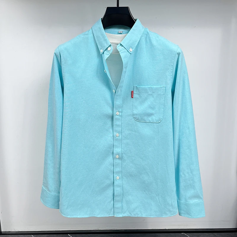 

Men's Pure-colored Long-sleeved Shirt Autumn and Winter 2025 Pure Cotton Easy-care Casual Business Shirt Jacket for Men