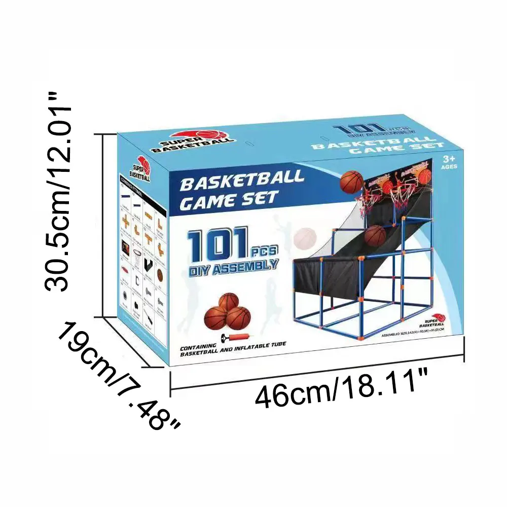 2025 เด็กกีฬาในร่มของเล่นคะแนนเกม Double Shoot อาเขตบาสเกตบอล Street Hoops Stand Rack