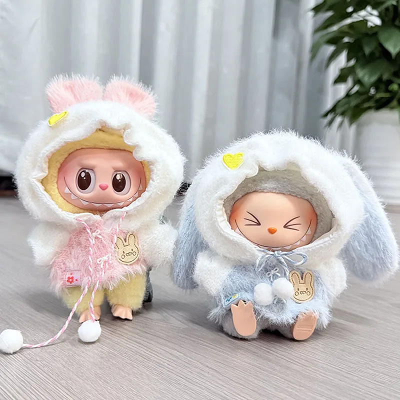 

17cm Labubu Clothes Doll 1st 2nd 3rd Generation Keychain Labubu Clothes Pendant Labubu Soft Cute Rabbit Baby Outfit Lovely Cute