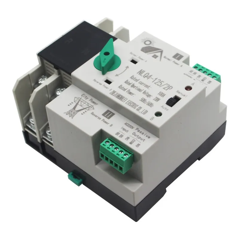 Imagem -05 - Din Rail Ats para pv e Inversor Dual Power Interruptores de Transferência Automática Ininterrupta 32a 63a 100a Din Rail 2p 230v