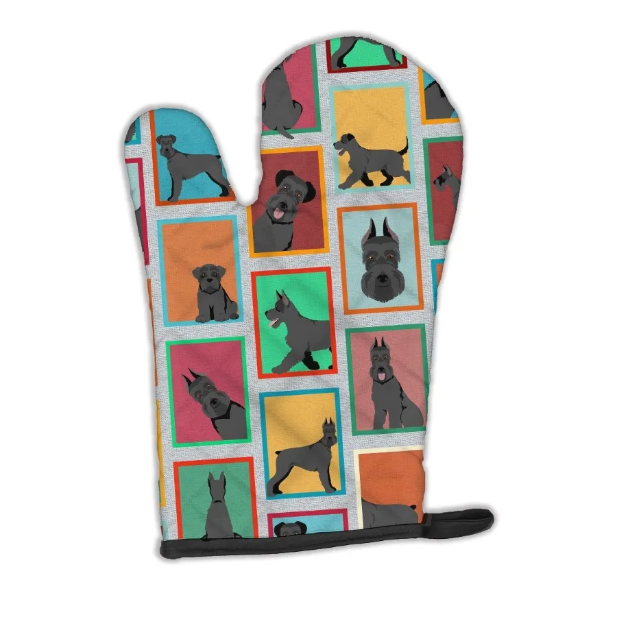 

Lots of Black Schnauzer Oven Mitt Heat Resistant Thick Oven Mitt for Hot Pans and Oven Kitchen Mitt Protect Hands Cooking Bakin