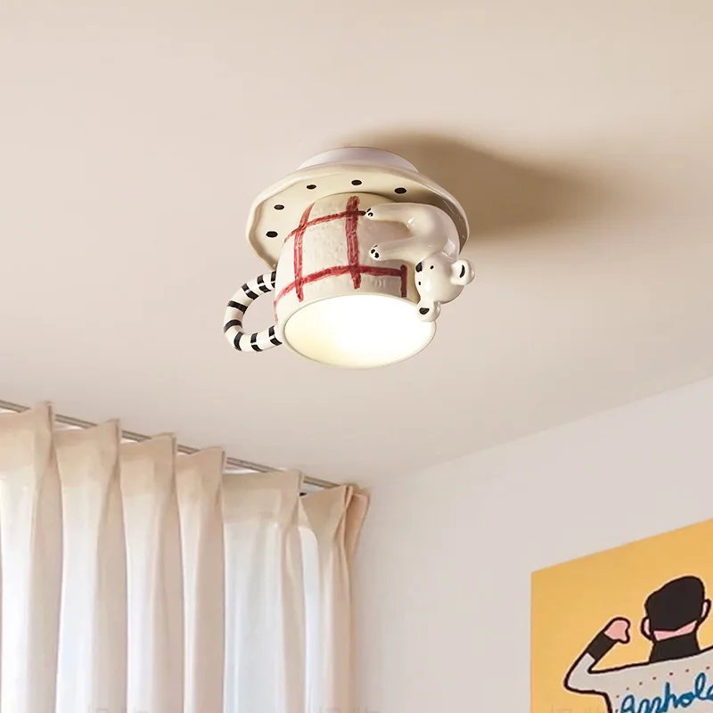 Medieval color aisle light cream wind bedroom light creative balcony entrance ceiling light