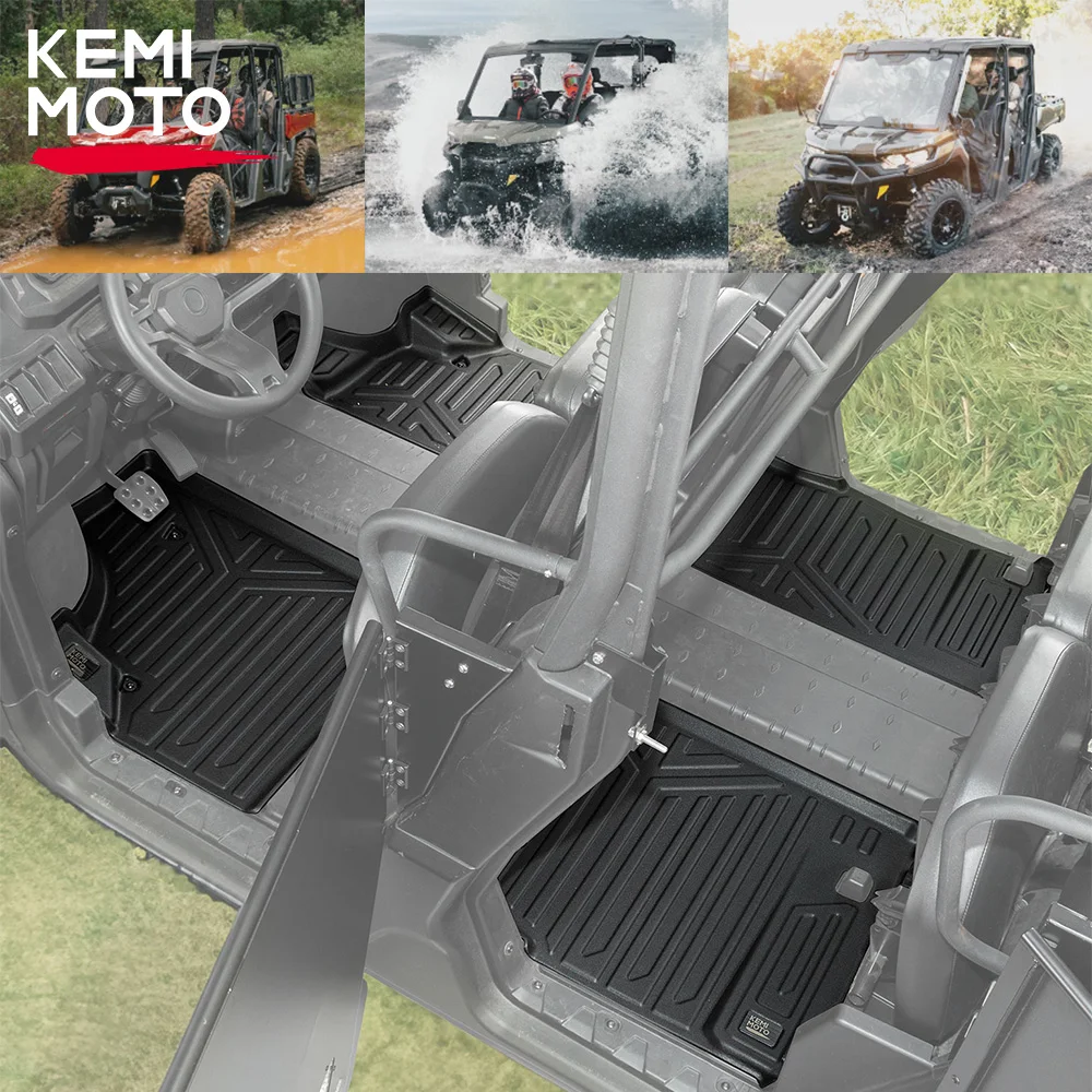 

KEMIMOTO UTV Defender MAX 4pcs Front Rear Floor Mats Compatible with Can-Am Defender MAX HD7 HD8 HD9 HD10 2016-2024