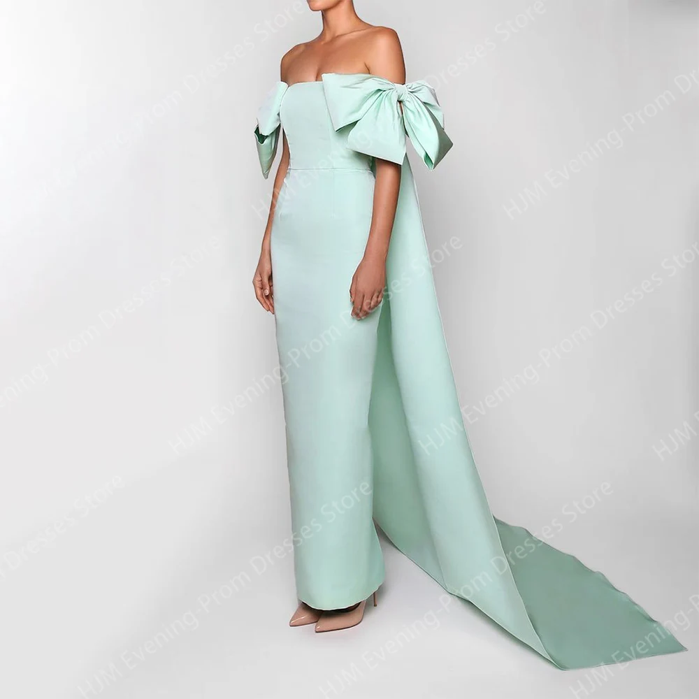 

Elegant Long Evening Dresses for Women Satin Floor-Length Mermaid Sweep Train Prom Party Wedding Special Events Gala Dress 2024