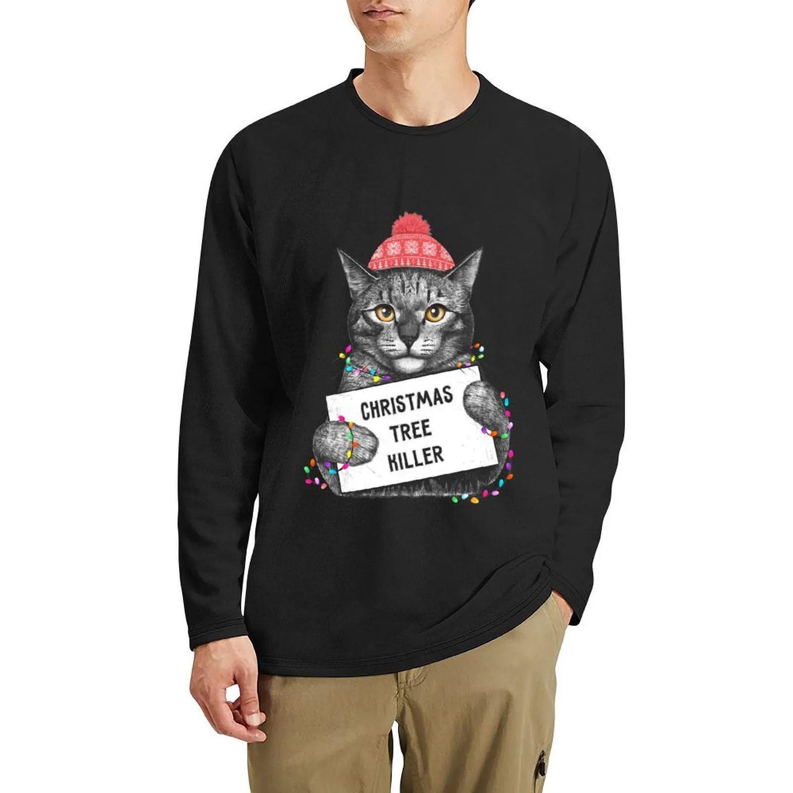 

Christmas tree killer Long T-Shirt anime clothes custom t shirts tees oversized t shirts men t shirts