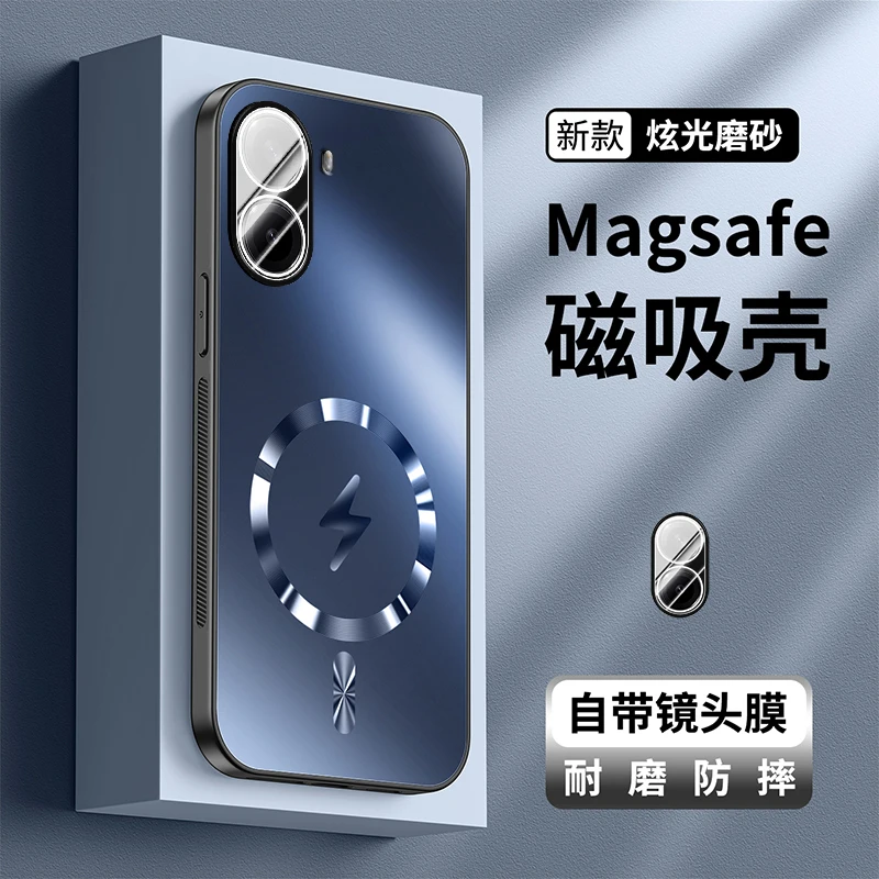 

Funda for Xiaomi Poco X7 Pro Magnetic Case Camera Lens Film Protection for Magsafe Wireless Charging Matte Frosted Back Cover