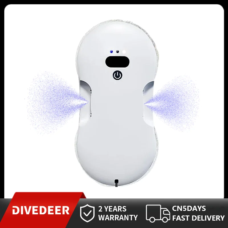 DIVEDEER Home Intelligent Dual Spray Water Function Electric Glass Cleaning Robot for Window Cleaners