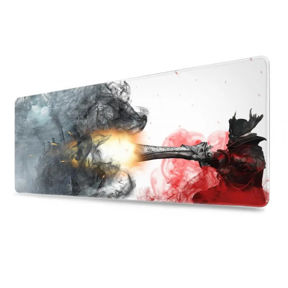 PC Gamer Rubber Desk Mat Anime Bloodborne Large Mousepad XXL Locking Edge Mousepad Office Non-Slip Keyboard Pads Gifts For Boys