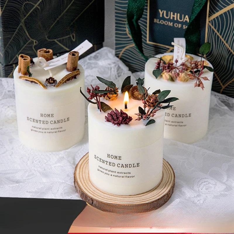 Blumen kunst Aroma therapie Kerze Begleiter Geschenk echte Blume Aroma therapie Schlafzimmer Ornament ewiges Leben Blume Kerze Geburtstags geschenk