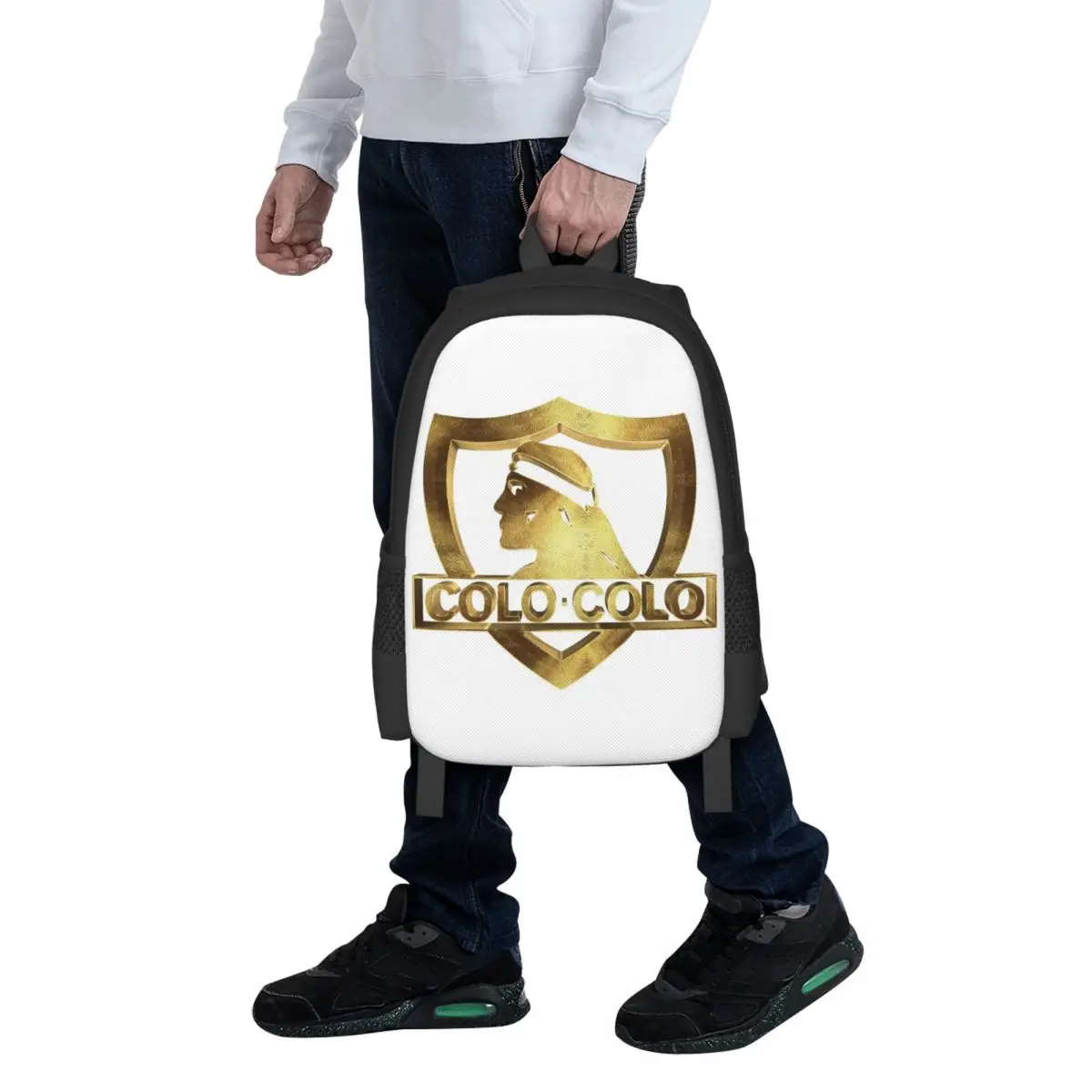 

My Golden Santiago Football Colo Barra Brava Chile Student Backpack School Bag Hiking Travel Daypack for Bookbag Shoulder Bags