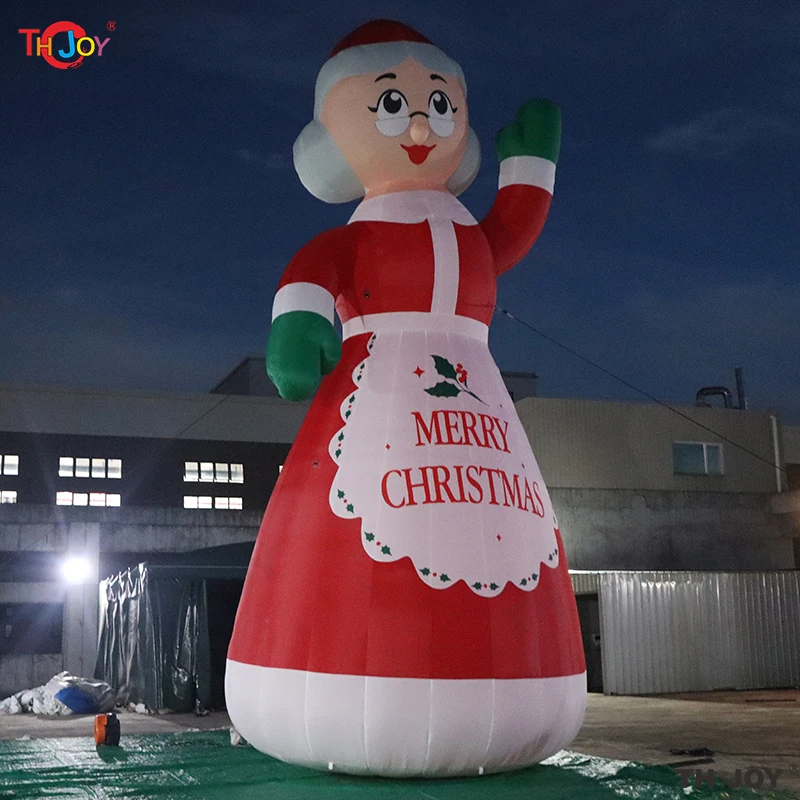 40ft hoge outdoor gigantische opblaasbare mevrouw kerstman kerst moeder oude dame met led-licht voor vakantiedecoratie