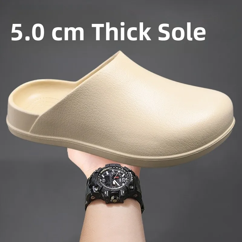 

Large Size Open-Toe Slippers for Men Summer Trendy Outdoor Waterproof Beach Anti-Slip Wear-Resistant Sandals Casual EVA Slippers