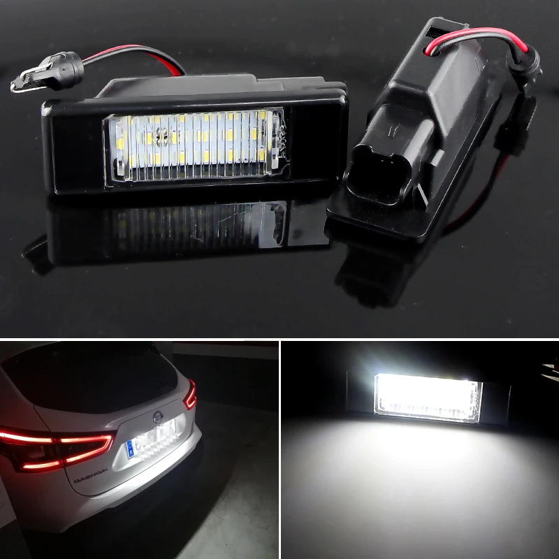 

2Pcs Car Leds License Plate Lights For Nissan Qashqai X-Trail Juke Primera March Versa Note NV200 Armada Teana Pathfinder R51