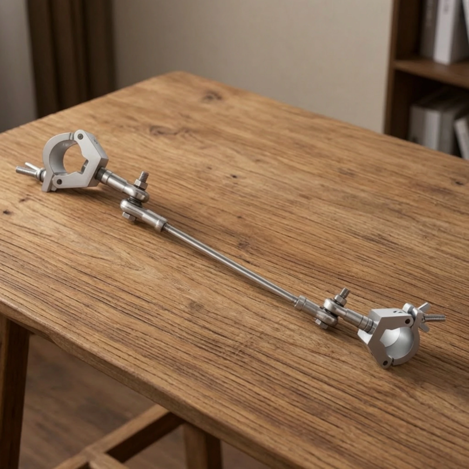 Cart Connector Rod Adjustable Rod with Clamps Linkage Bar Clamp-on Hardware All-Metal for DIYers, Garden Carts