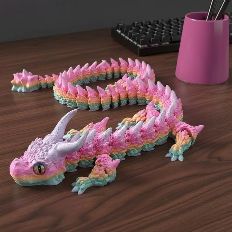 30cm 3D Printed Dragon Crafts Gift Movable Joints Articulated Dragon Desktop Ornament Home Office Decor Fidget Adults Kids