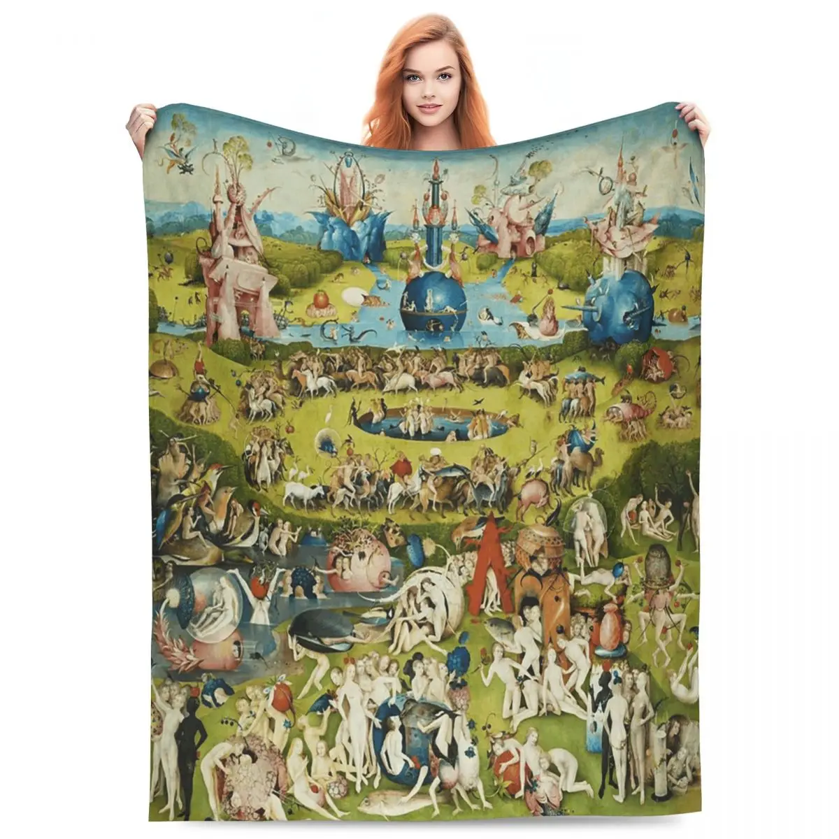 Hieronymus Bosch - Garden Of Earthly Delights Poster Blanket Fleece Sofa Throw Blanket  Bedroom Outdoor Throws Bedspread Quilt