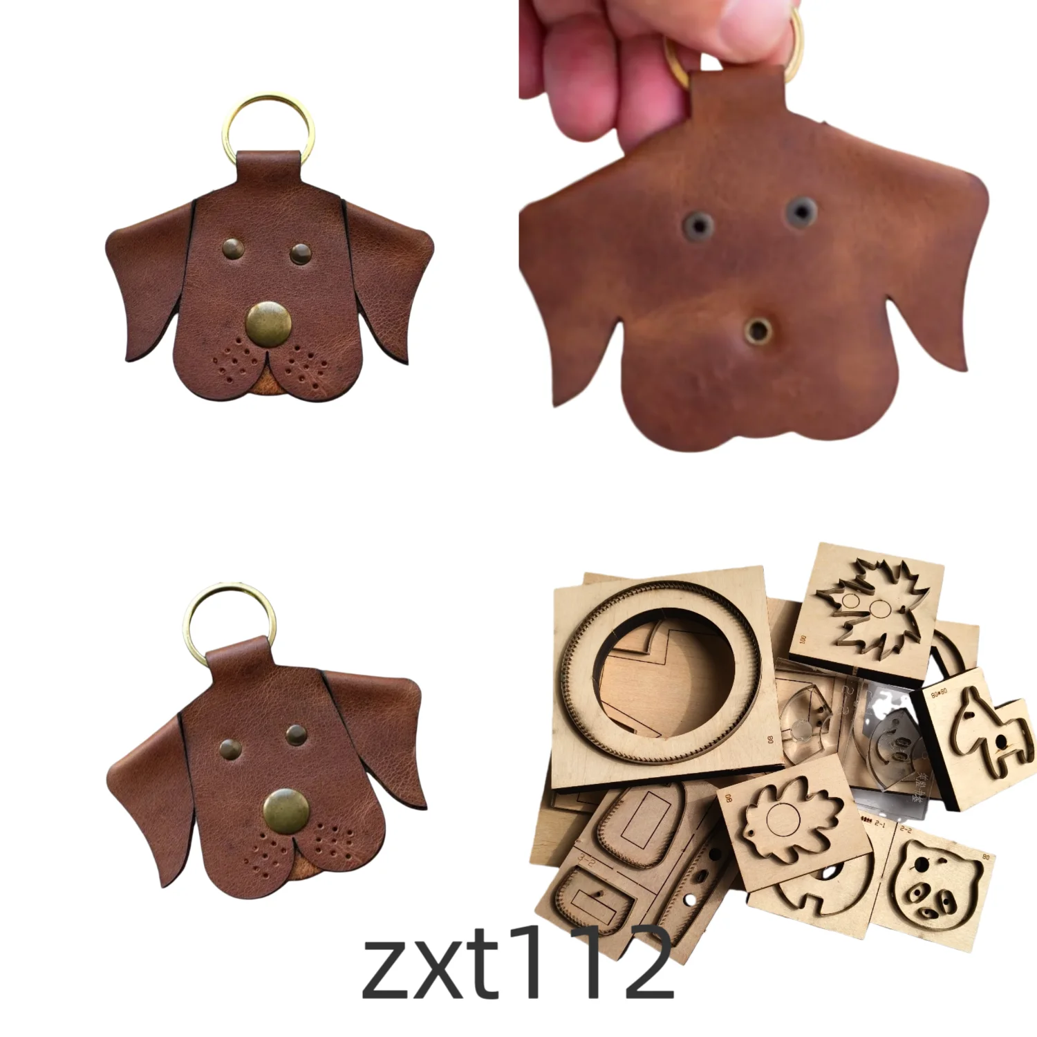 

Leather dog keychain pendant, leather cutting tool, cutting mold, wooden mold tool ,hand cutting knife zxt112.