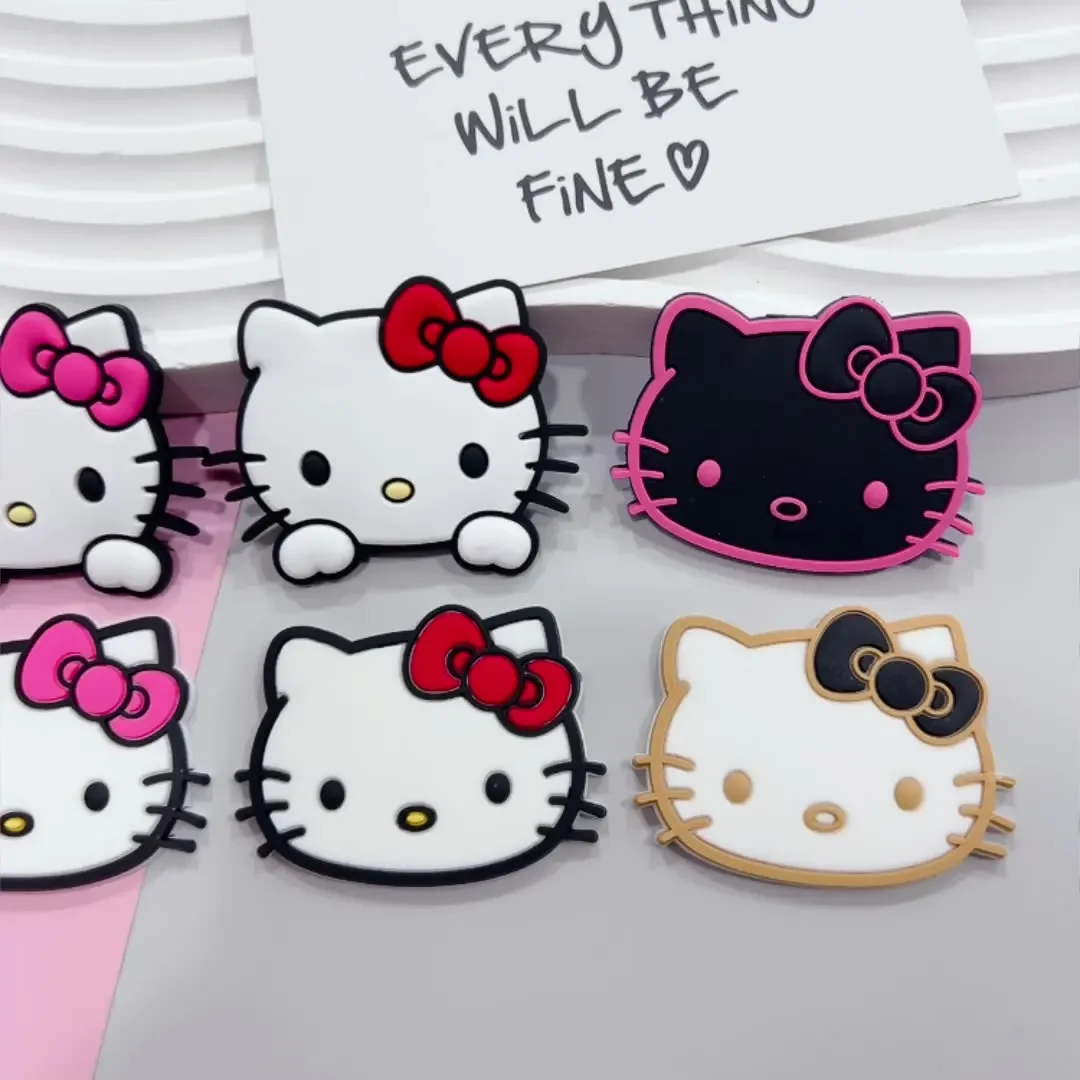 MINISO Hellokitty 1 قطعة لطيف سانريو الأحذية السحر الكرتون القط قباقيب اكسسوارات للصنادل دبابيس تزيين الفتيات الاطفال هدايا عيد ميلاد